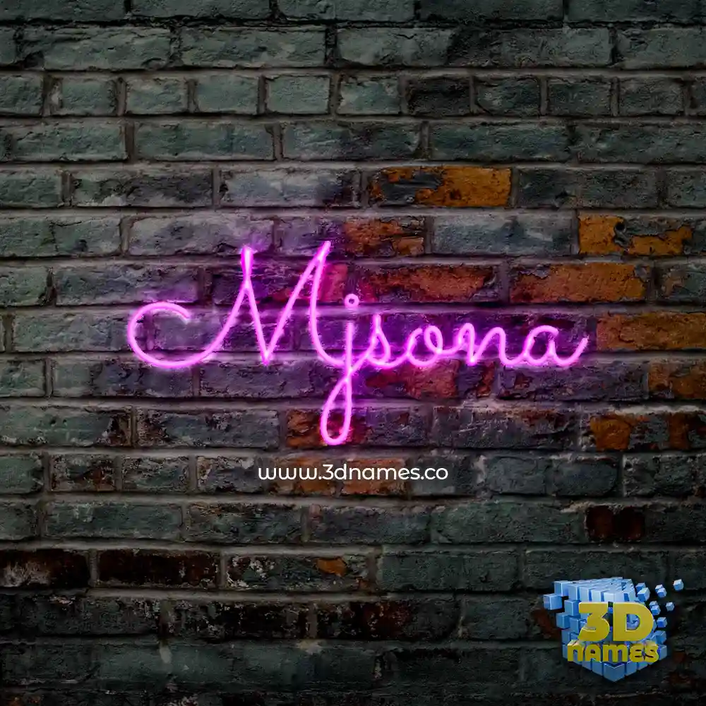 mjsona in Pink Neon style - 3D name wallpaper