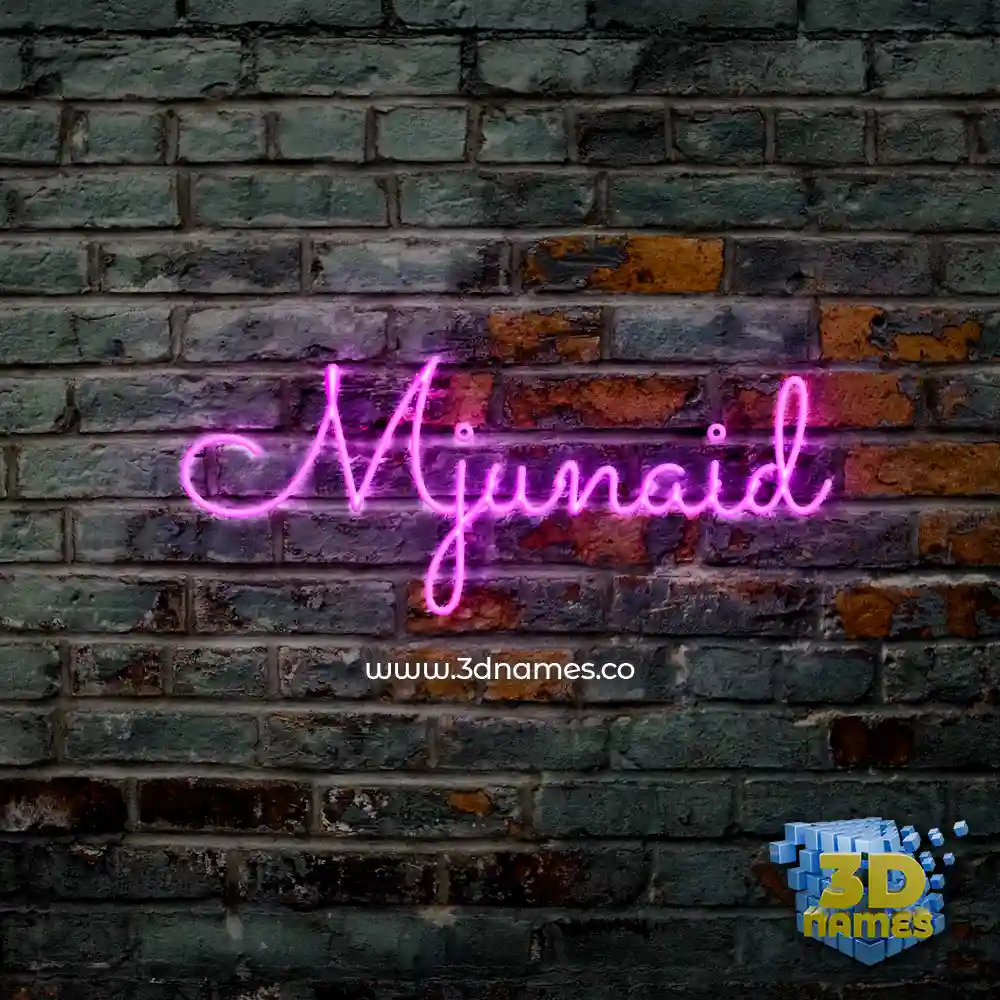mjunaid in Pink Neon style - 3D name wallpaper
