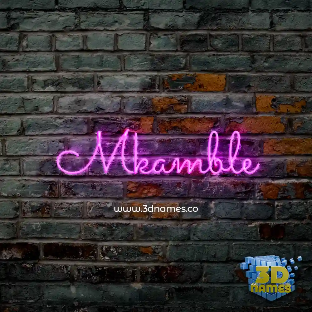 mkamble in Pink Neon style - 3D name wallpaper
