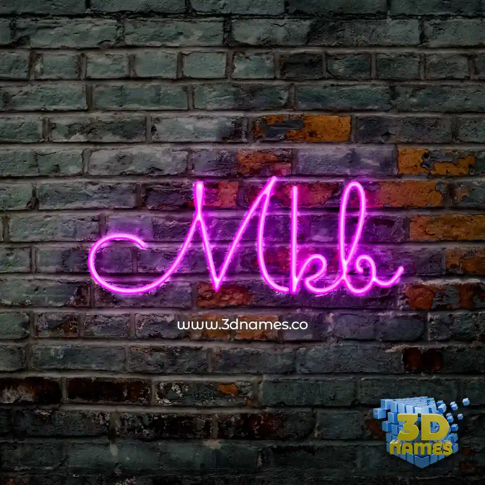 mkb in Pink Neon style - 3D name wallpaper