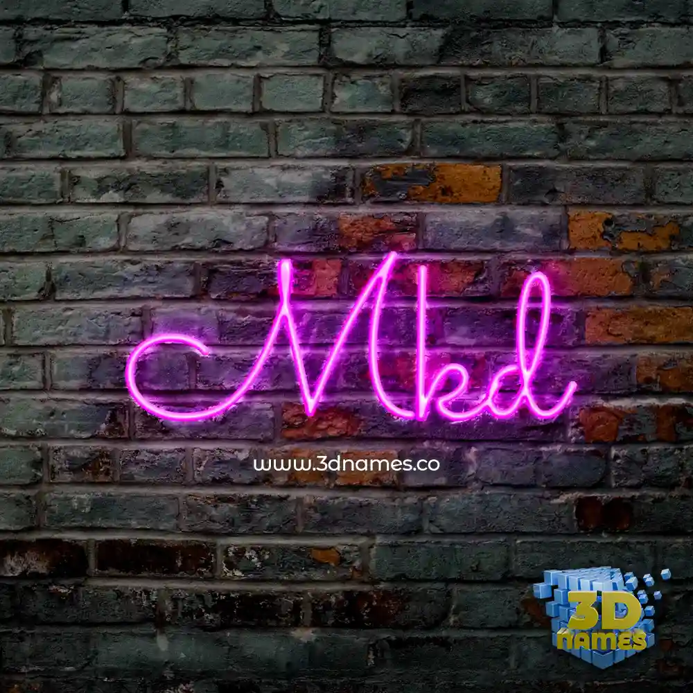 mkd in Pink Neon style - 3D name wallpaper