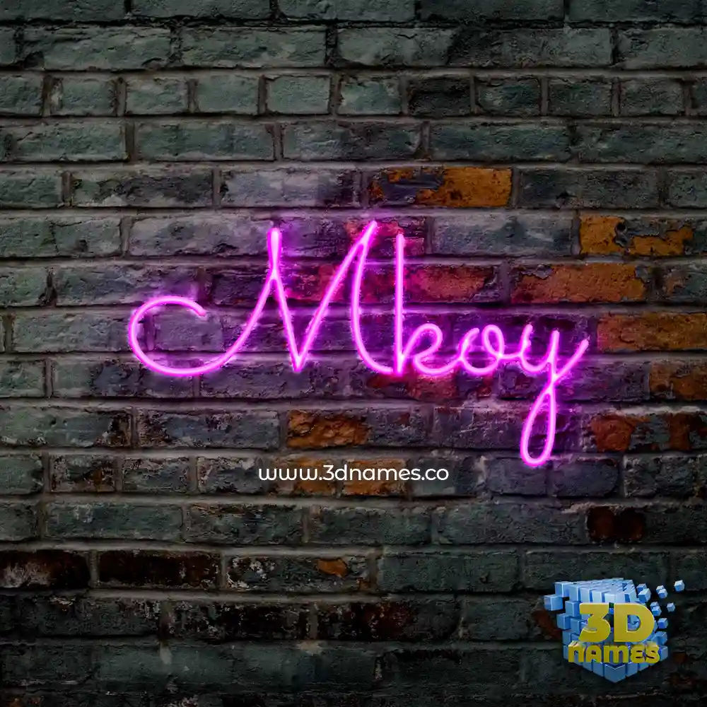 mkoy in Pink Neon style - 3D name wallpaper