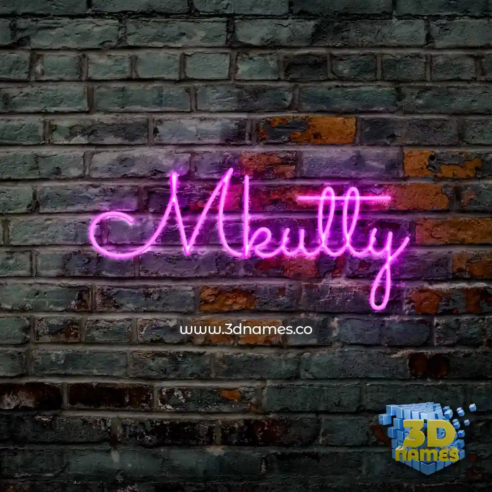 mkutty in Pink Neon style - 3D name wallpaper