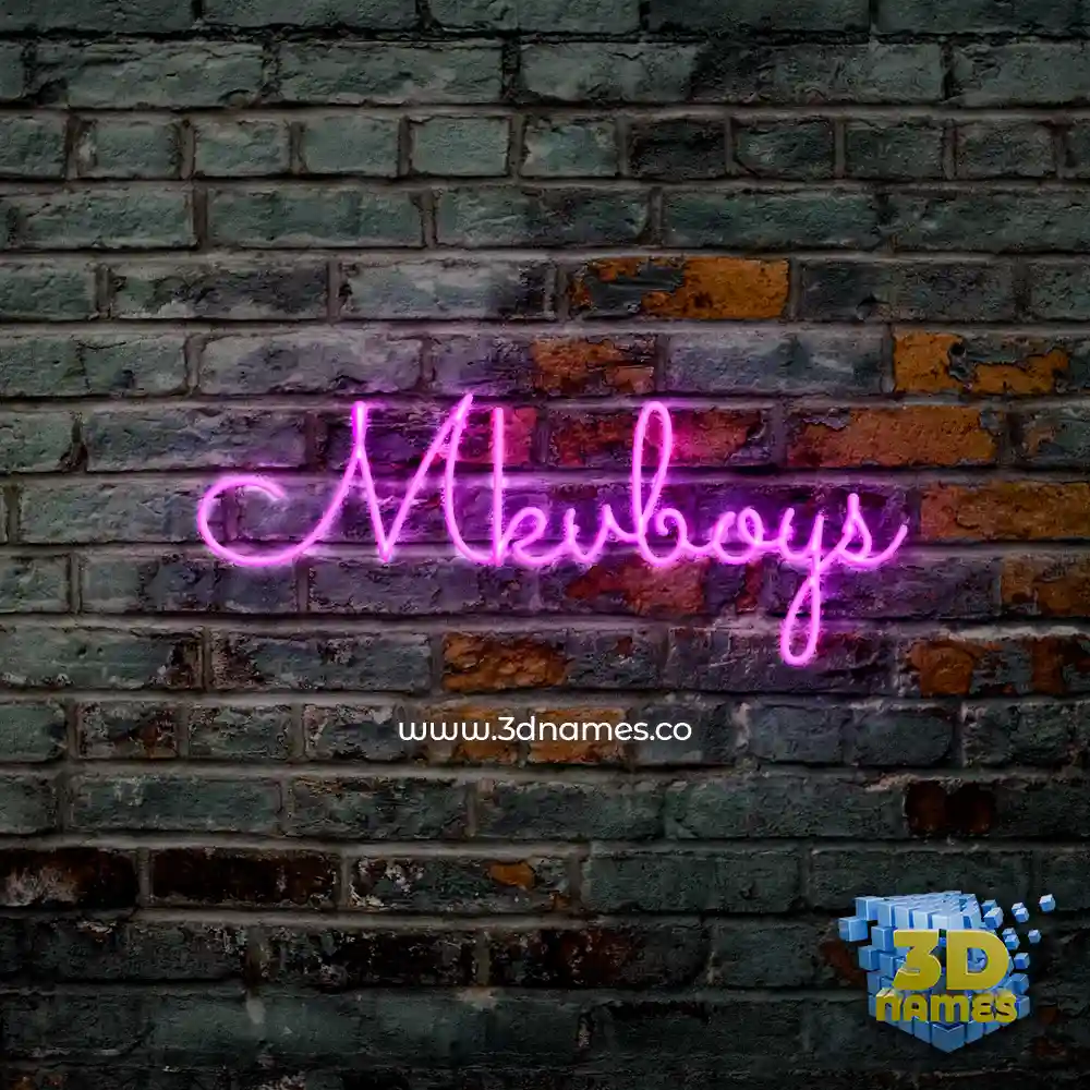mkvboys in Pink Neon style - 3D name wallpaper