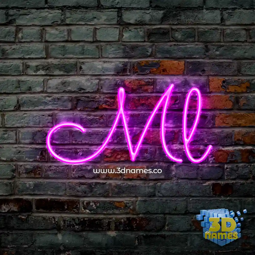 ml in Pink Neon style - 3D name wallpaper