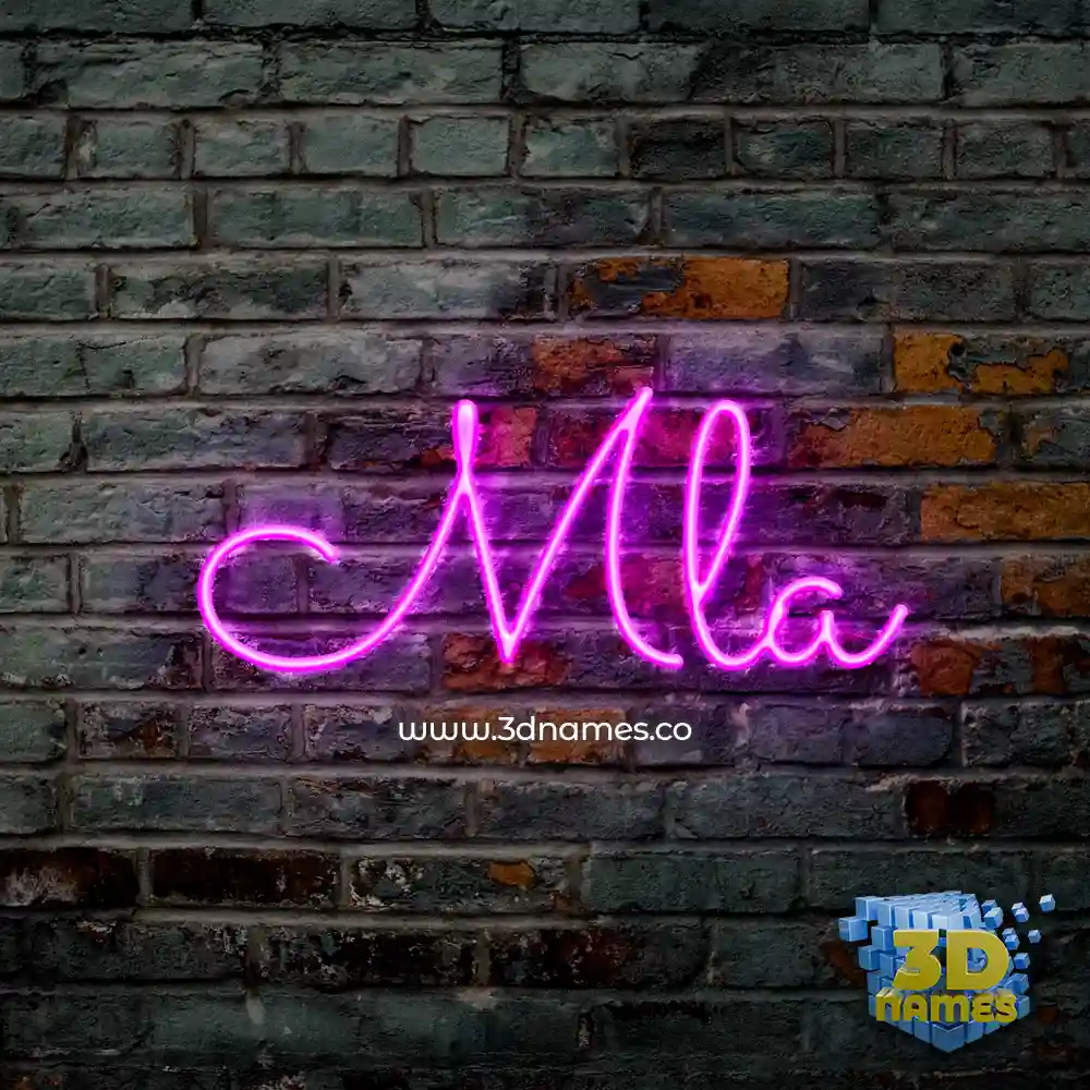 mla in Pink Neon style - 3D name wallpaper