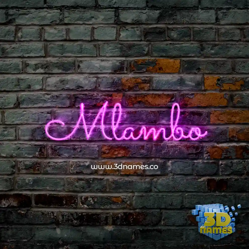 mlambo in Pink Neon style - 3D name wallpaper