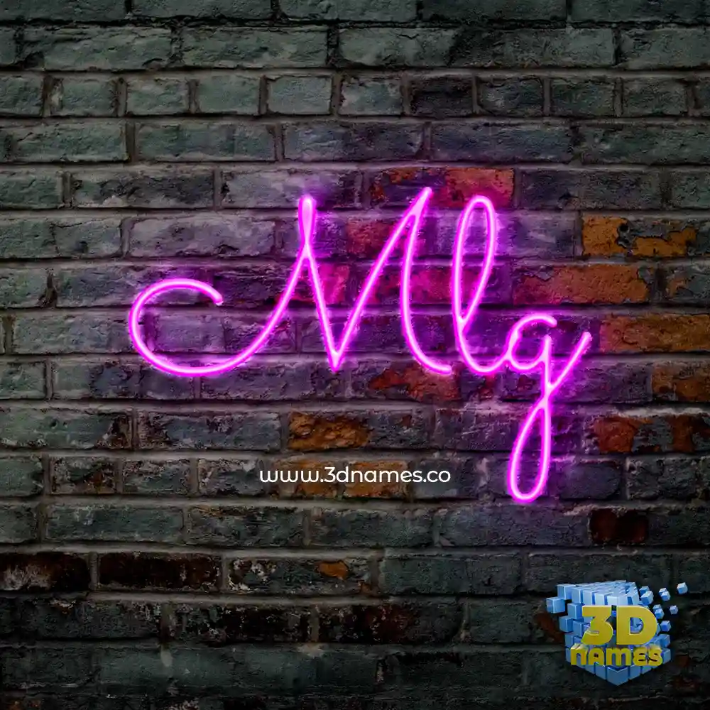 mlg in Pink Neon style - 3D name wallpaper
