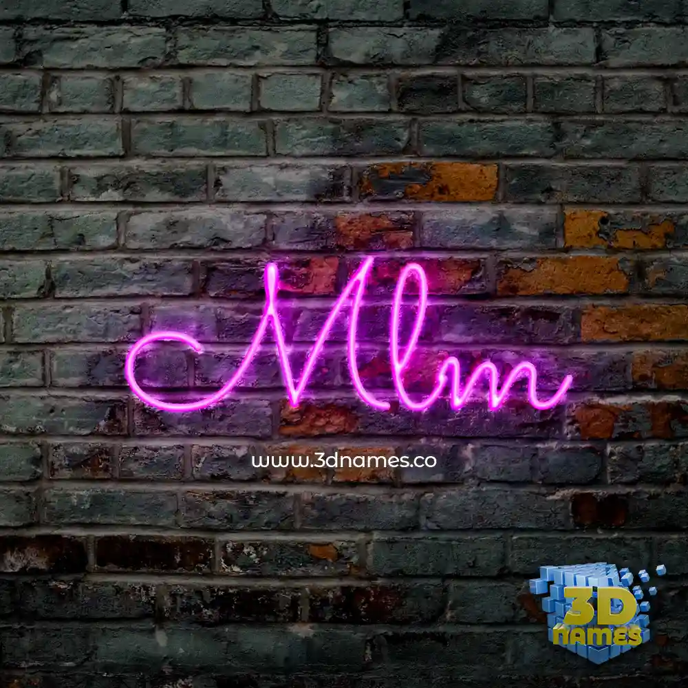mlm in Pink Neon style - 3D name wallpaper
