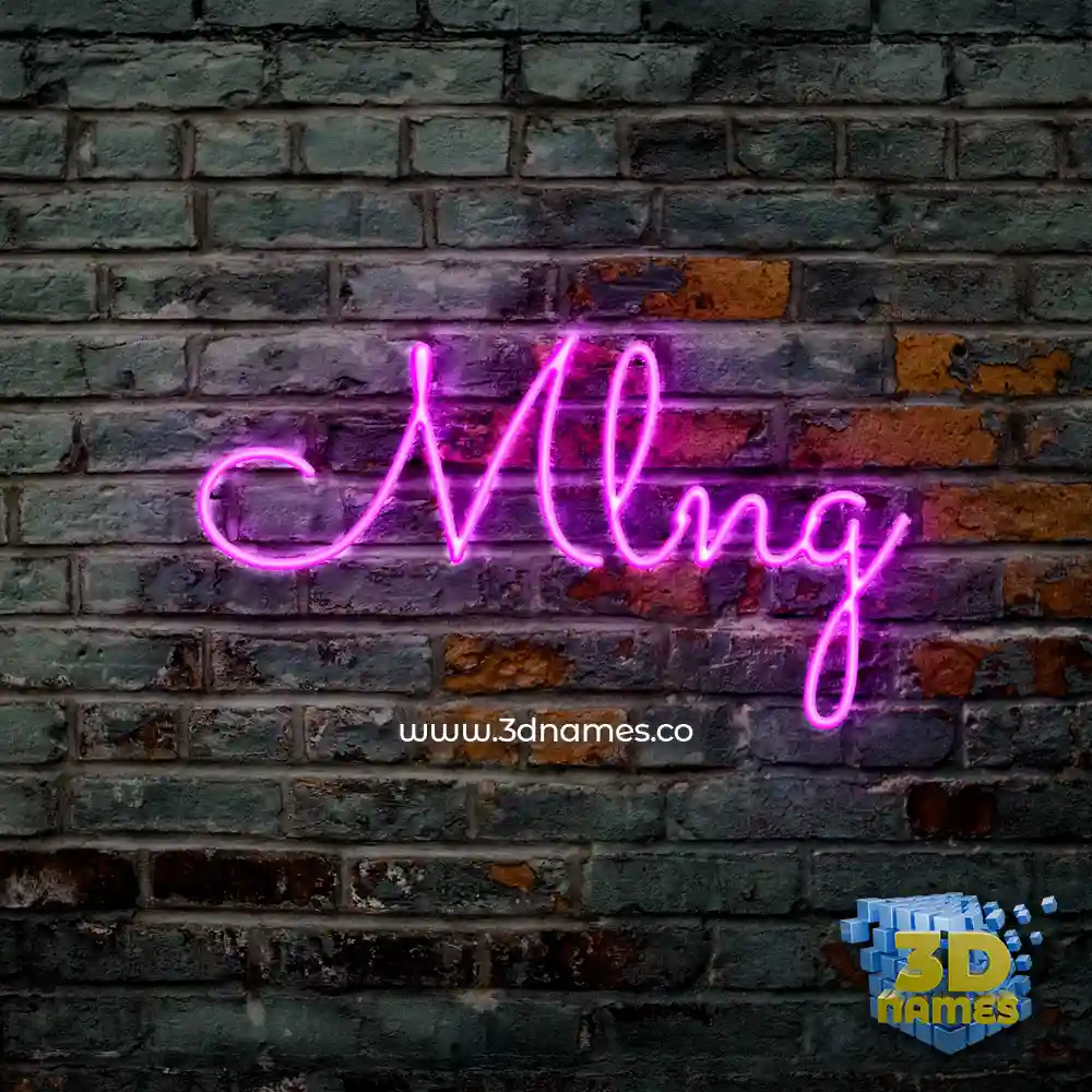 mlng in Pink Neon style - 3D name wallpaper