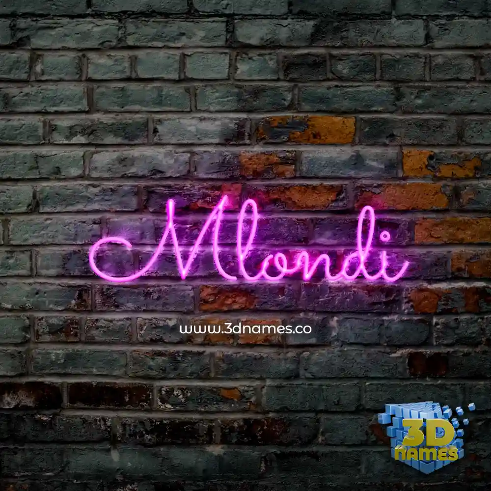 mlondi in Pink Neon style - 3D name wallpaper
