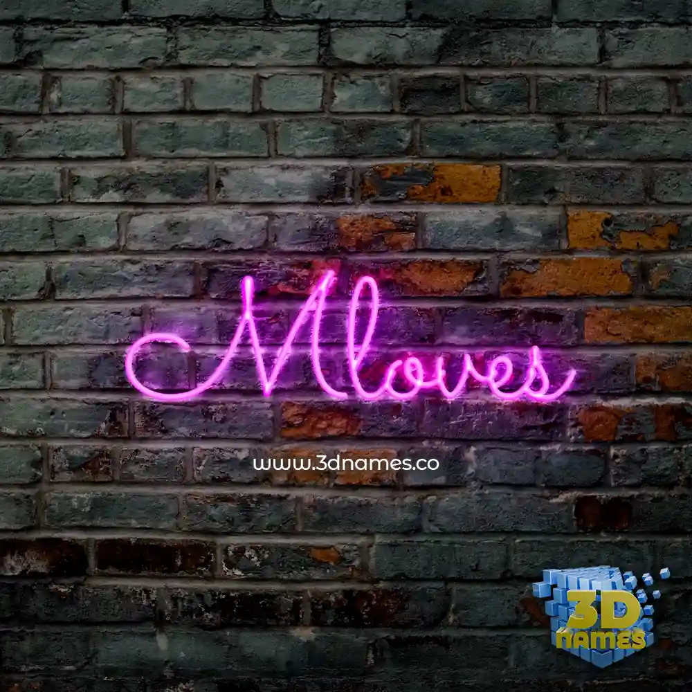 mloves in Pink Neon style - 3D name wallpaper