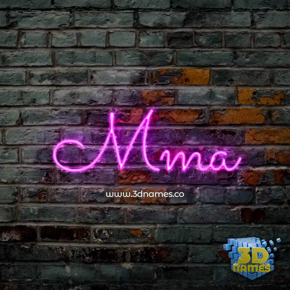 mma in Pink Neon style - 3D name wallpaper