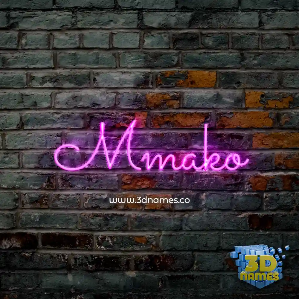 mmako in Pink Neon style - 3D name wallpaper