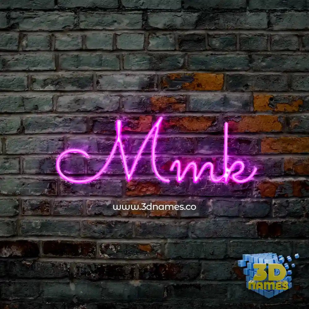 mmk in Pink Neon style - 3D name wallpaper