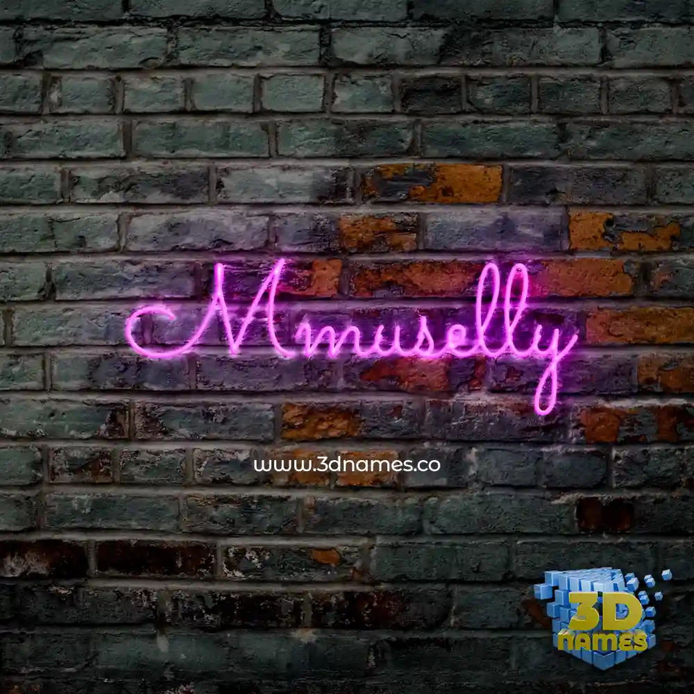 mmuselly in Pink Neon style - 3D name wallpaper