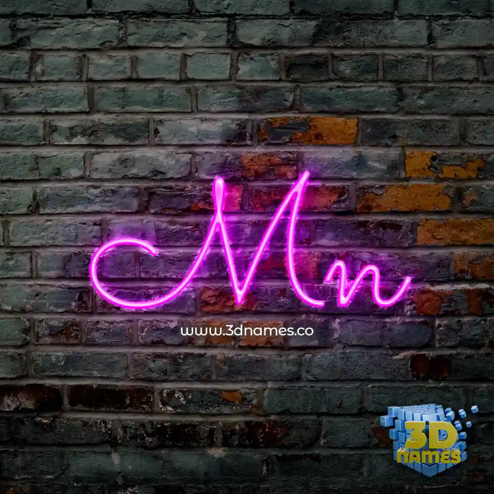 mn in Pink Neon style - 3D name wallpaper
