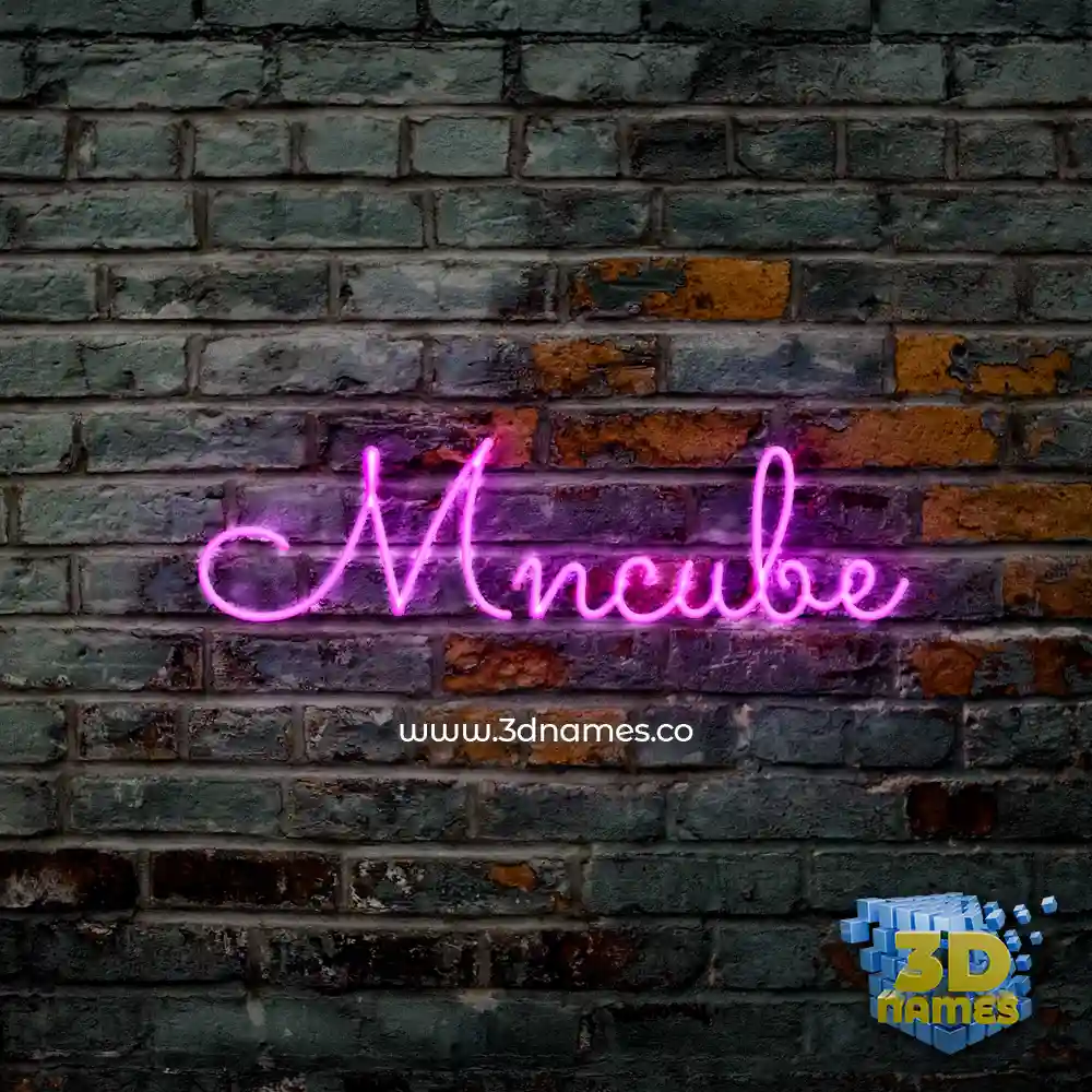 mncube in Pink Neon style - 3D name wallpaper