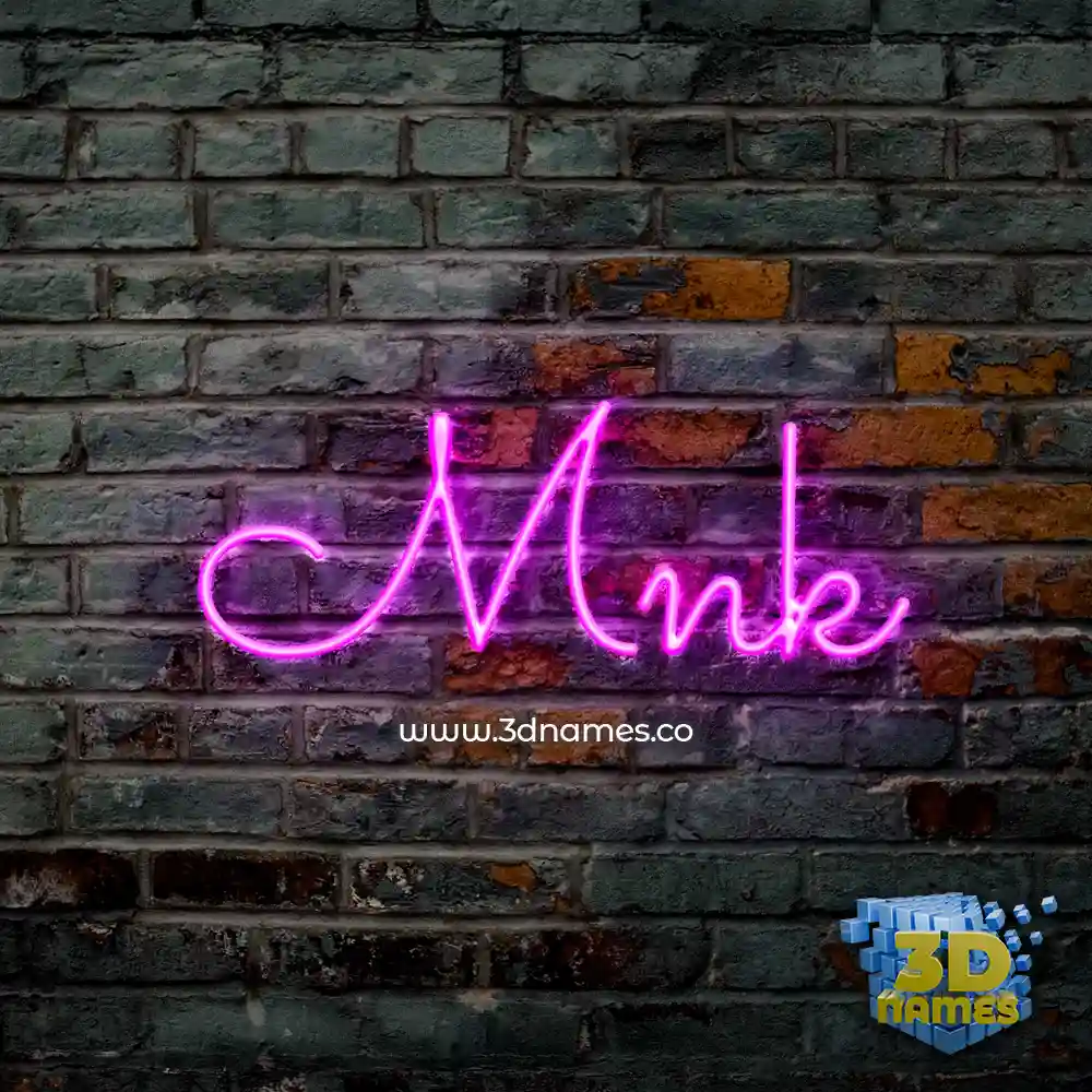 mnk in Pink Neon style - 3D name wallpaper