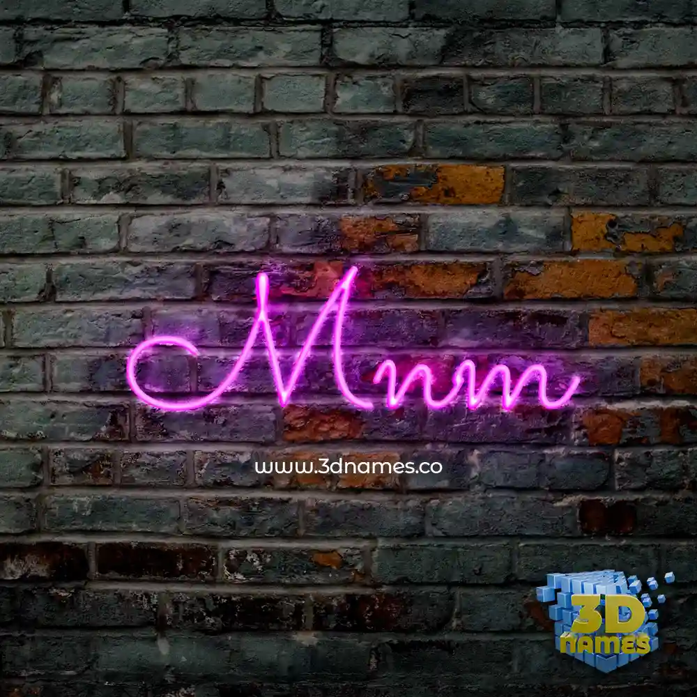 mnm in Pink Neon style - 3D name wallpaper