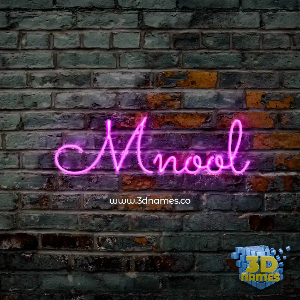 mnool in Pink Neon style - 3D name wallpaper