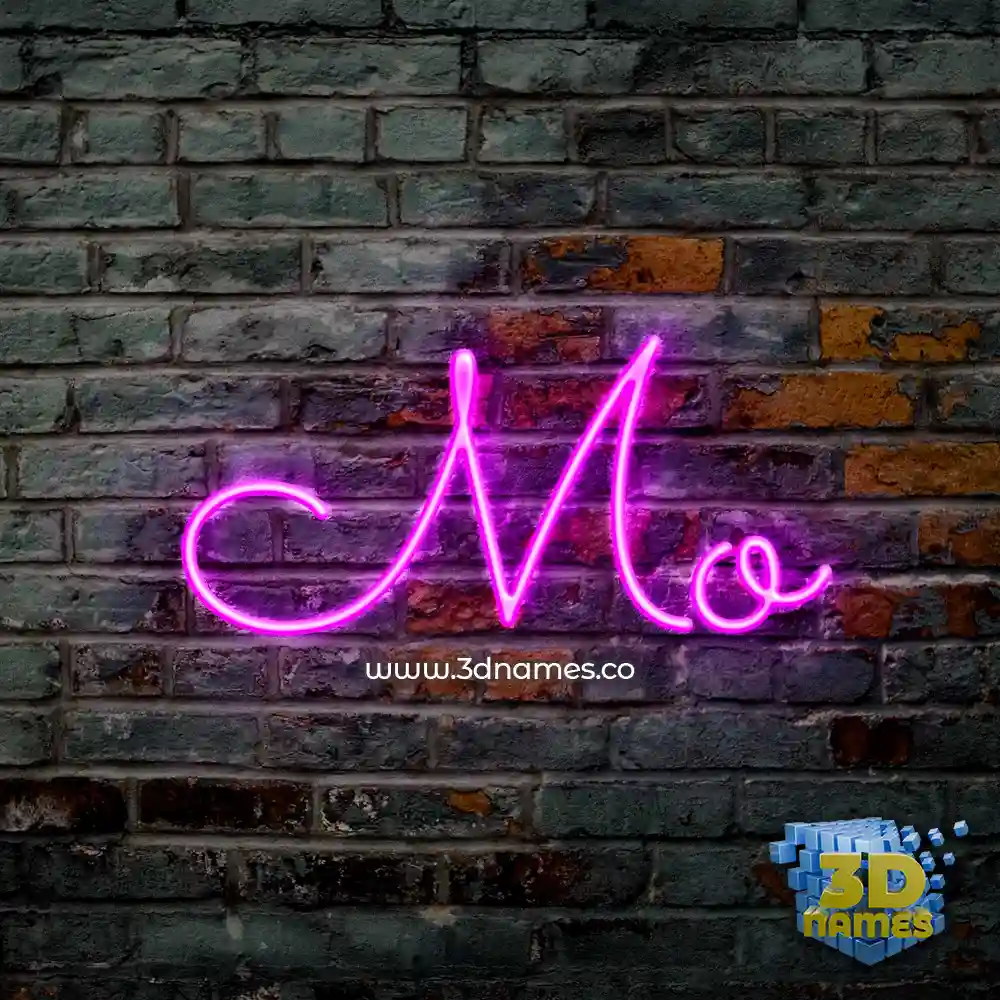 mo in Pink Neon style - 3D name wallpaper