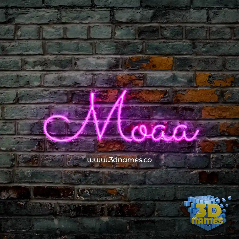 moaa in Pink Neon style - 3D name wallpaper