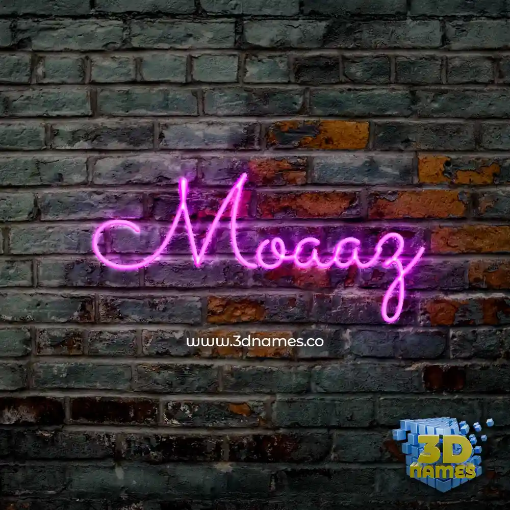 moaaz in Pink Neon style - 3D name wallpaper