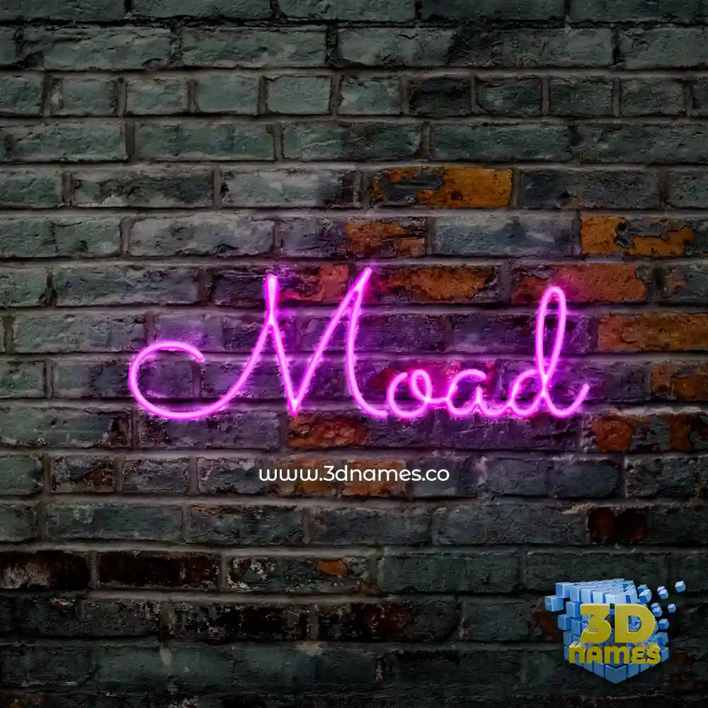 moad in Pink Neon style - 3D name wallpaper