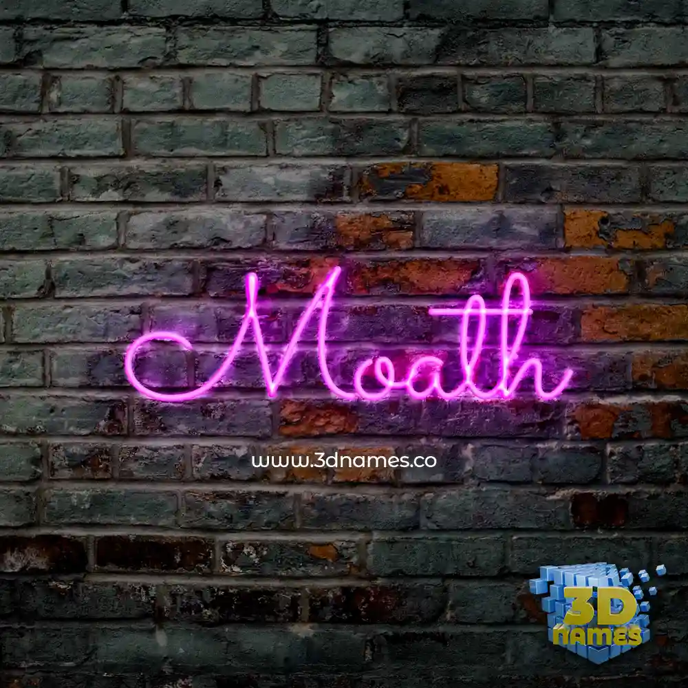 moath in Pink Neon style - 3D name wallpaper
