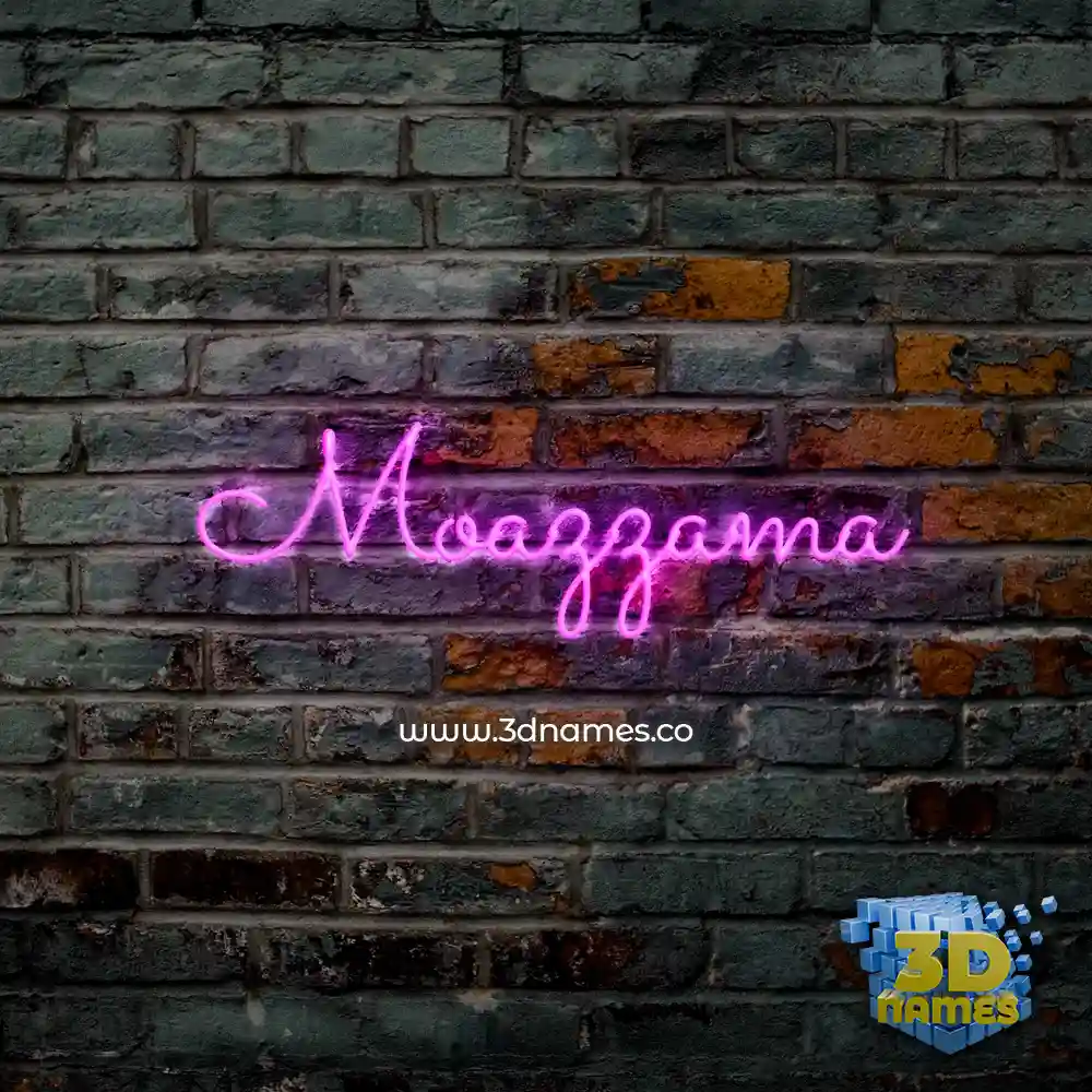 moazzama in Pink Neon style - 3D name wallpaper