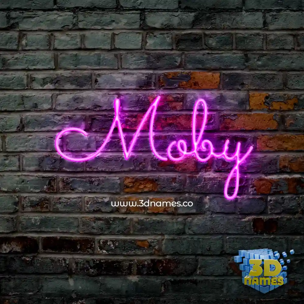moby in Pink Neon style - 3D name wallpaper