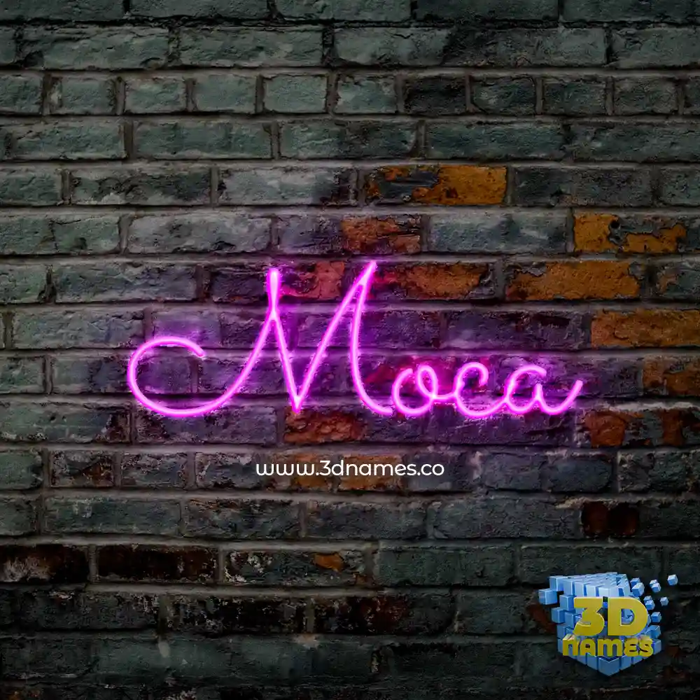moca in Pink Neon style - 3D name wallpaper