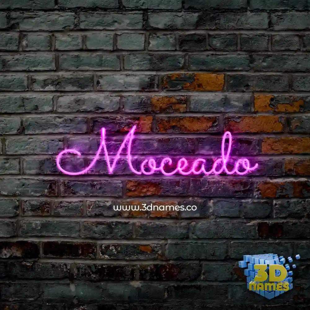 moceado in Pink Neon style - 3D name wallpaper