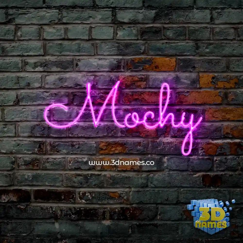 mochy in Pink Neon style - 3D name wallpaper