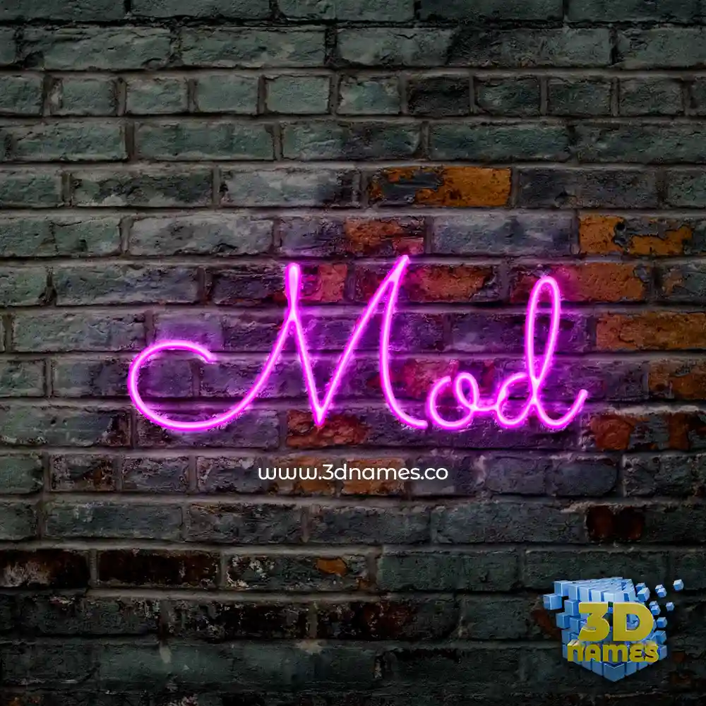 mod in Pink Neon style - 3D name wallpaper