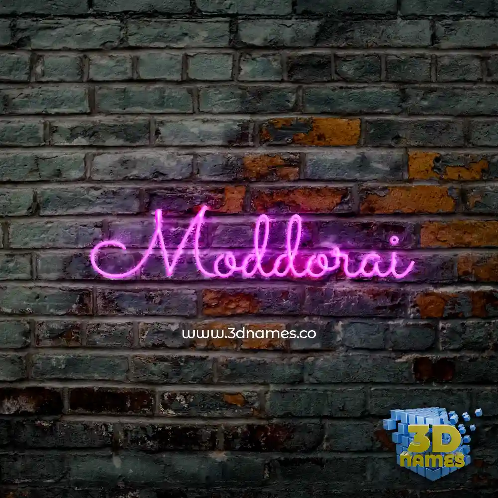 moddorai in Pink Neon style - 3D name wallpaper