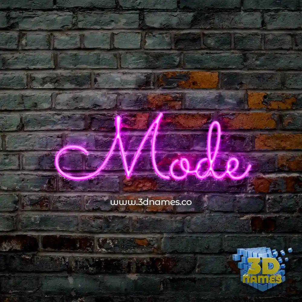 mode in Pink Neon style - 3D name wallpaper
