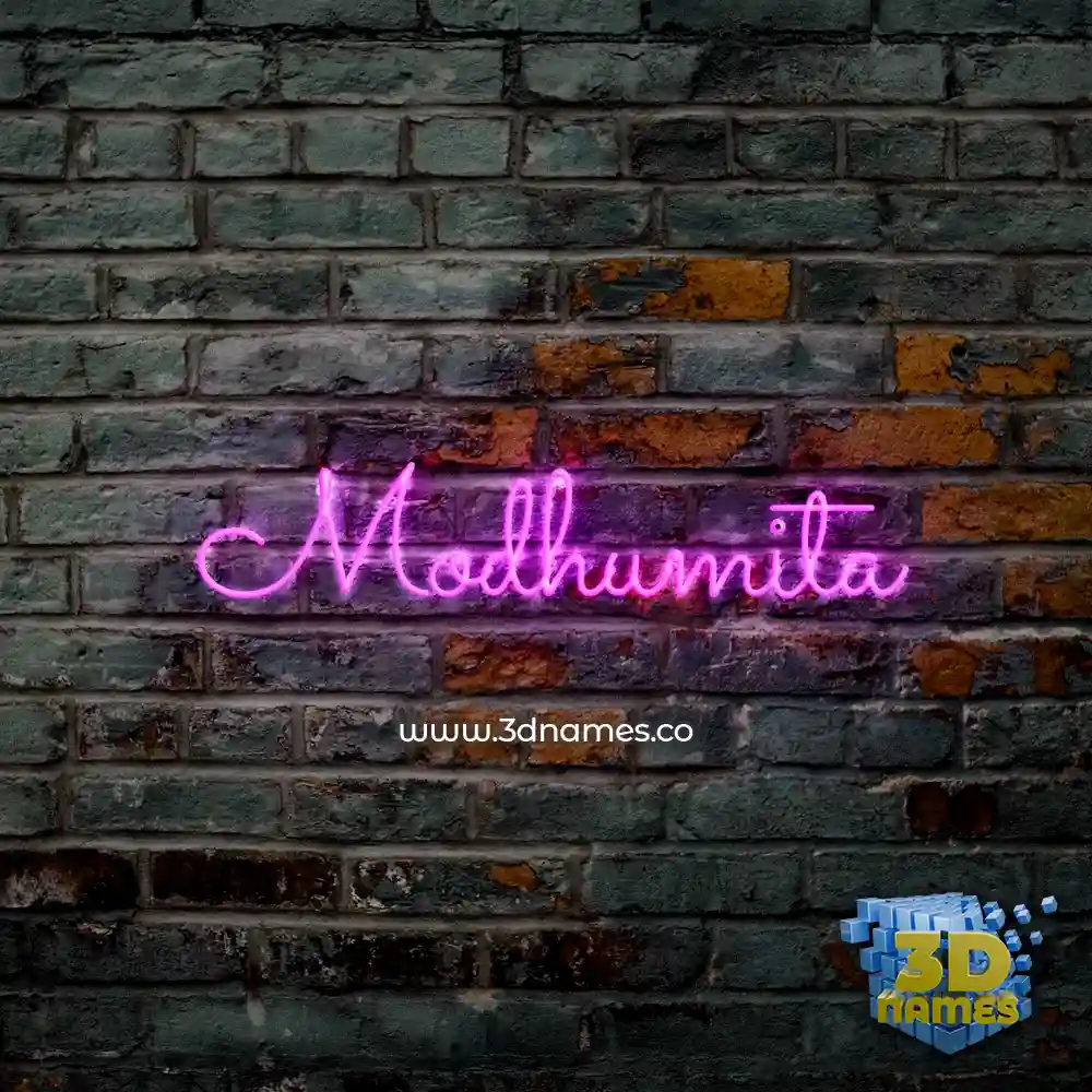 modhumita in Pink Neon style - 3D name wallpaper