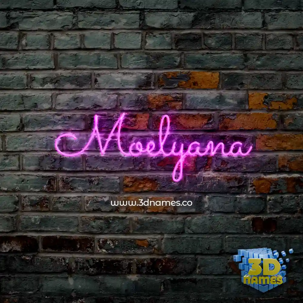 moelyana in Pink Neon style - 3D name wallpaper