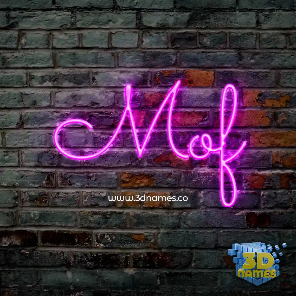 mof in Pink Neon style - 3D name wallpaper