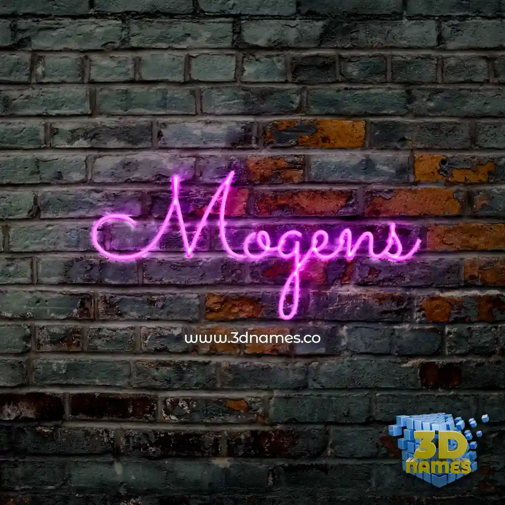 mogens in Pink Neon style - 3D name wallpaper