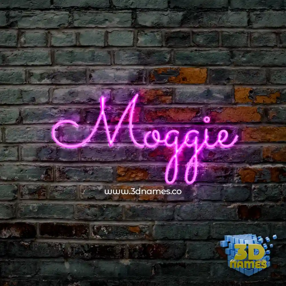moggie in Pink Neon style - 3D name wallpaper