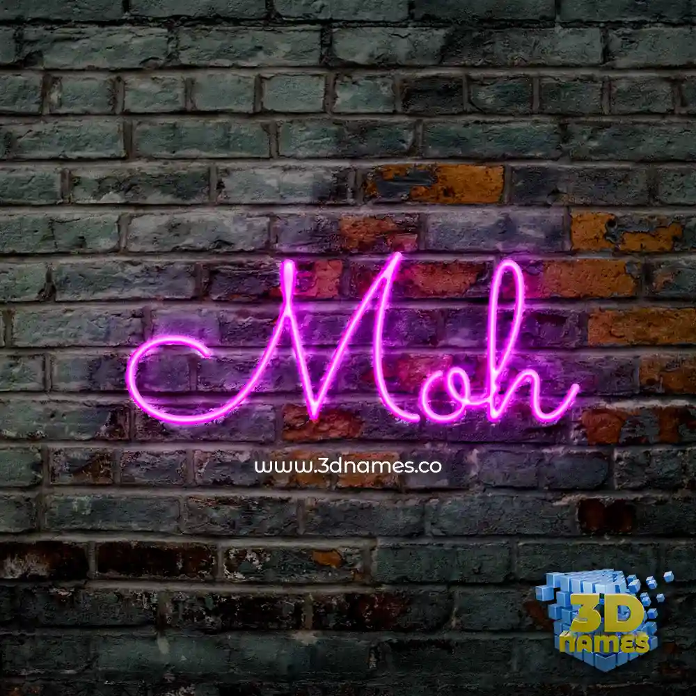 moh in Pink Neon style - 3D name wallpaper