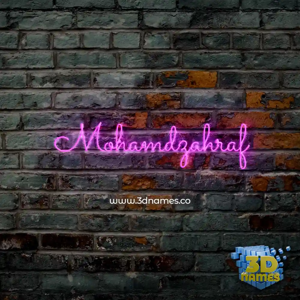 mohamdzahraf in Pink Neon style - 3D name wallpaper