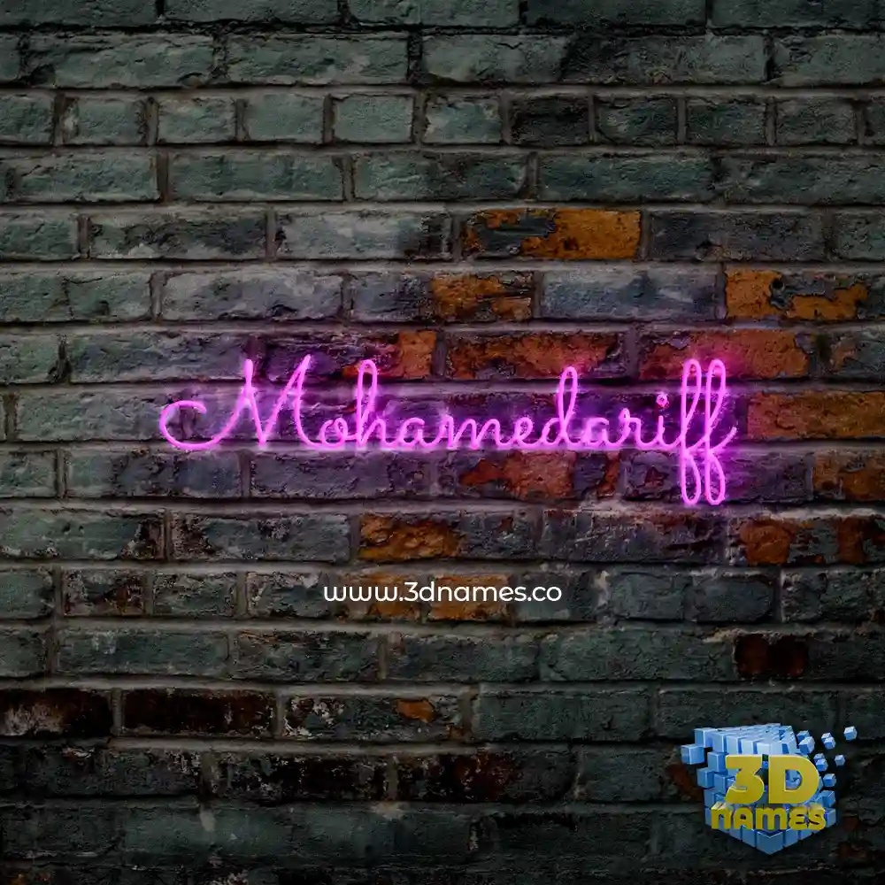 mohamedariff in Pink Neon style - 3D name wallpaper