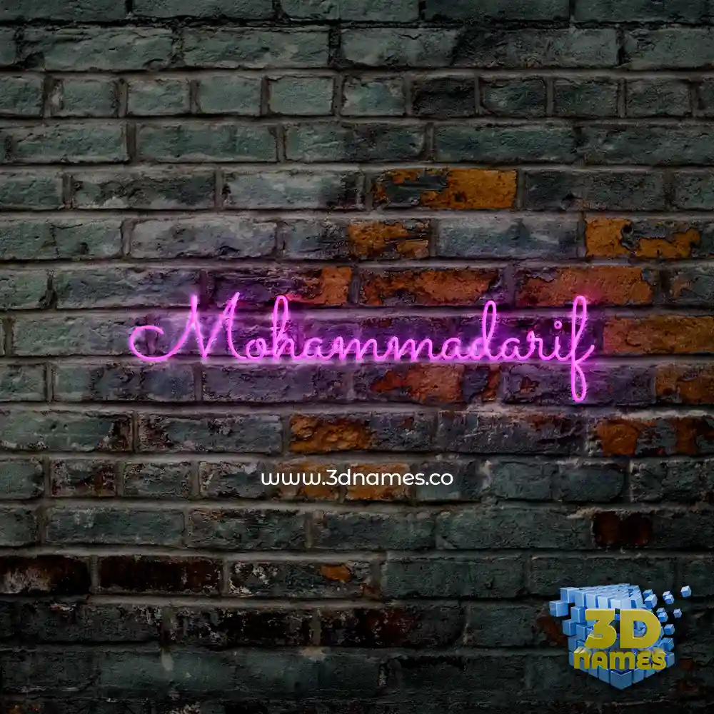 mohammadarif in Pink Neon style - 3D name wallpaper