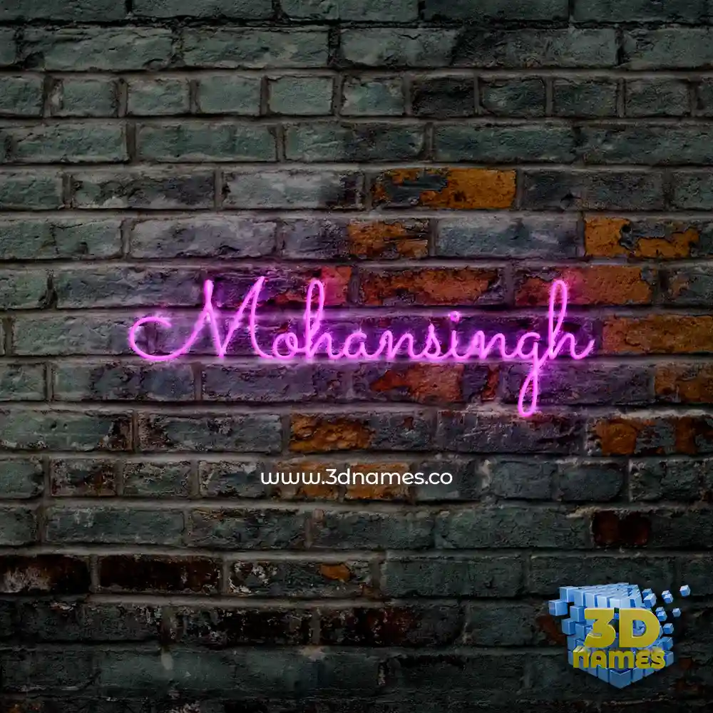 mohansingh in Pink Neon style - 3D name wallpaper