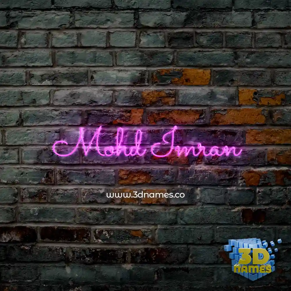 mohd imran in Pink Neon style - 3D name wallpaper
