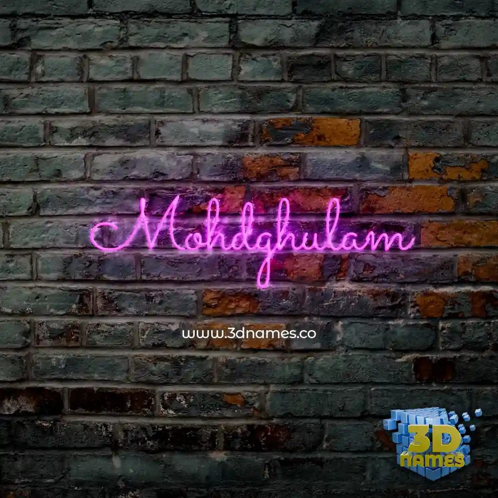 mohdghulam in Pink Neon style - 3D name wallpaper